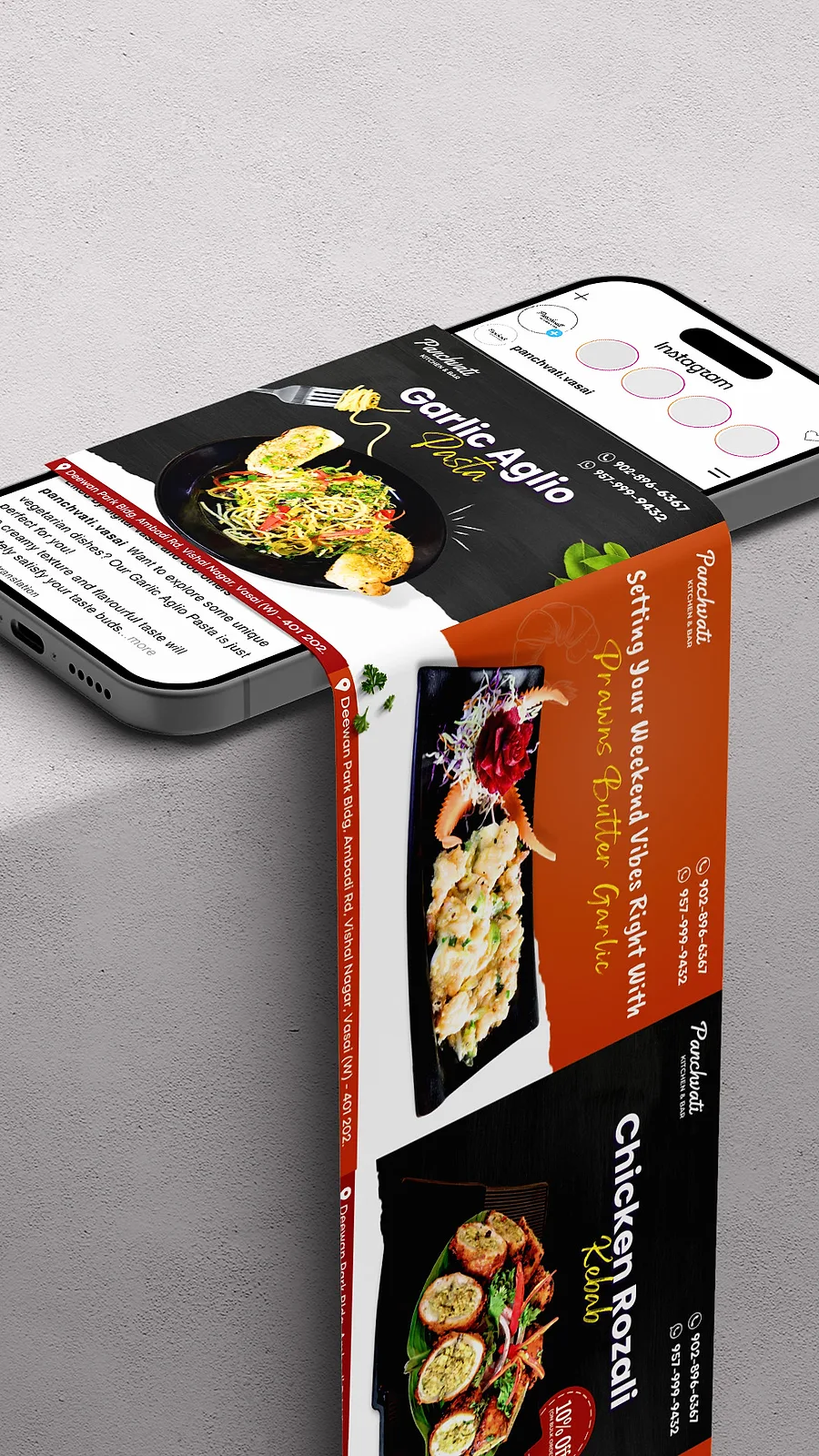 Panchavati restaurant social media creatives mockup