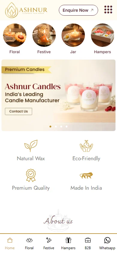 Ashnur website on mobile
