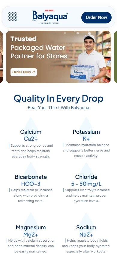 Balyaqua website on mobile