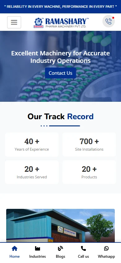 Ramashary Pharma website on mobile